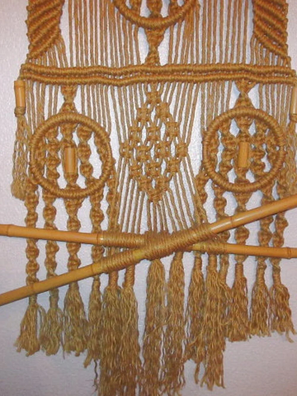 Vtg 70s Macrame Wall Hanging 60